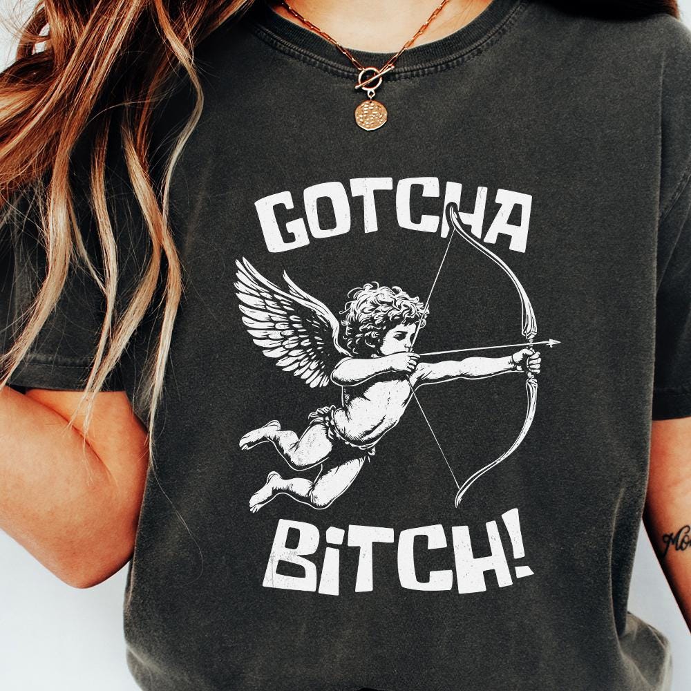 Cupid Funny Valentine's Day PNG, Gotcha B PNG - 300 DPI Design for T-Shirt