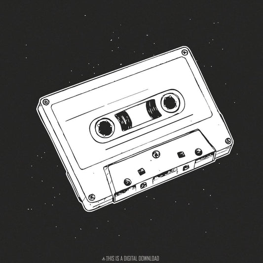 90s Cassette PNG, Nineties Cute Design - 300 DPI Design for T-Shirt