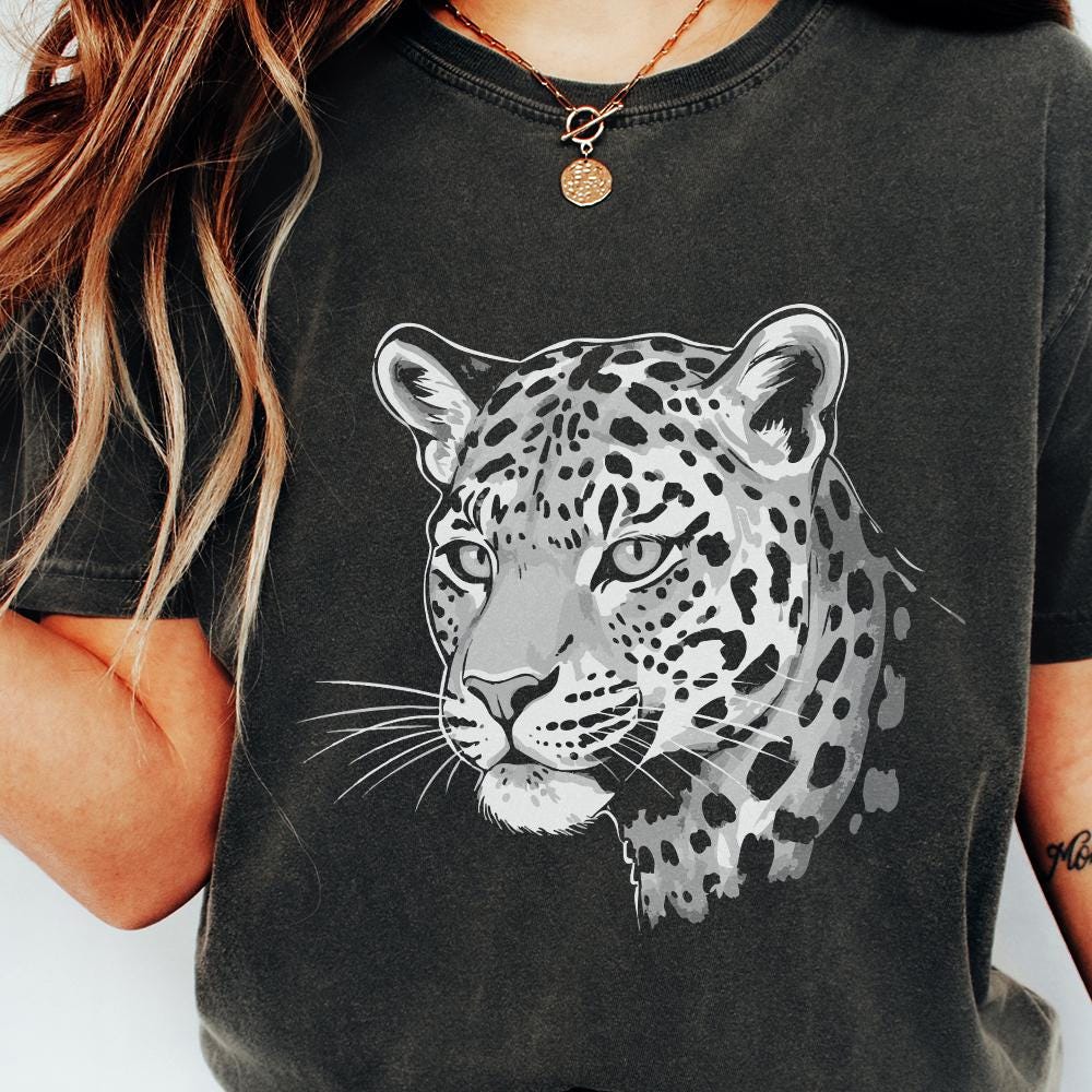 Leopard Illustration, Wild Cat Animal PNG - 300 DPI Design for T-Shirt