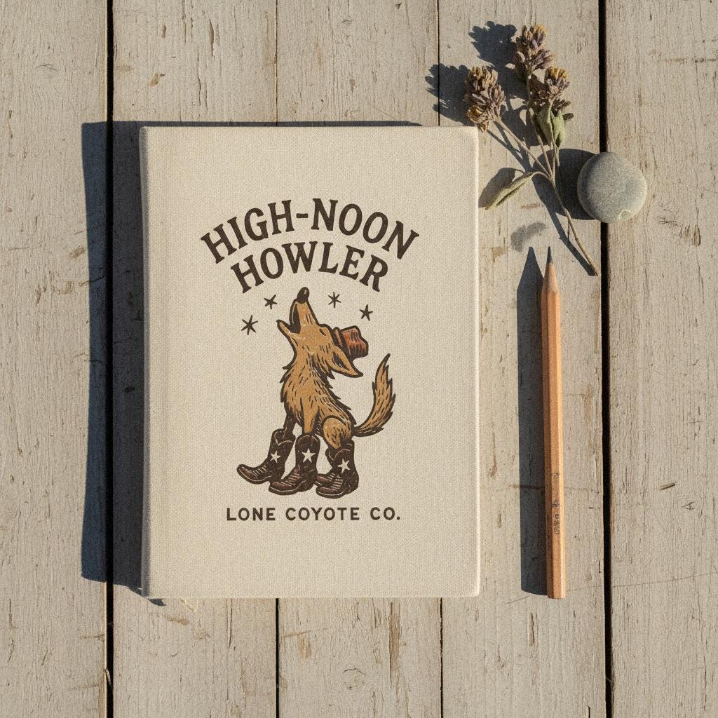 High-Noon Howler PNG, Lone Coyote Co Digital Download - 300 DPI Design
