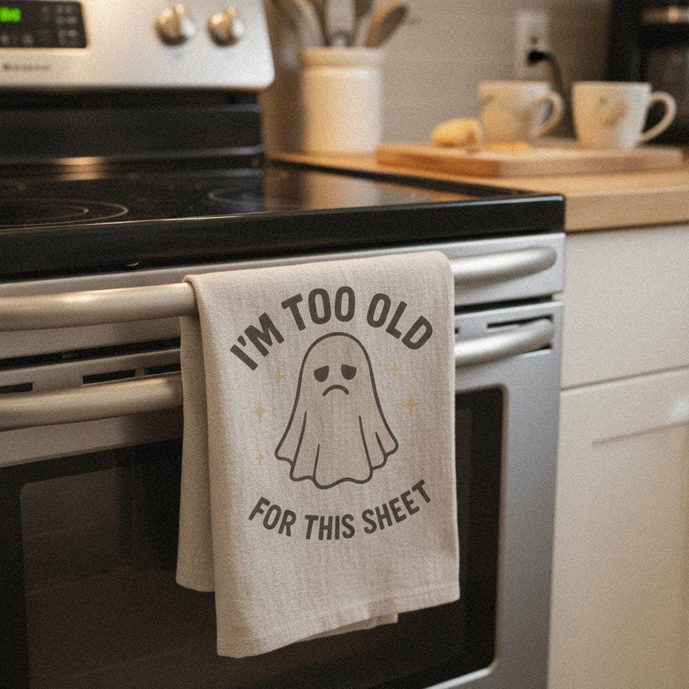 I'm Too Old For This Sheet PNG, Funny Ghost Halloween Shirt - 300 DPI