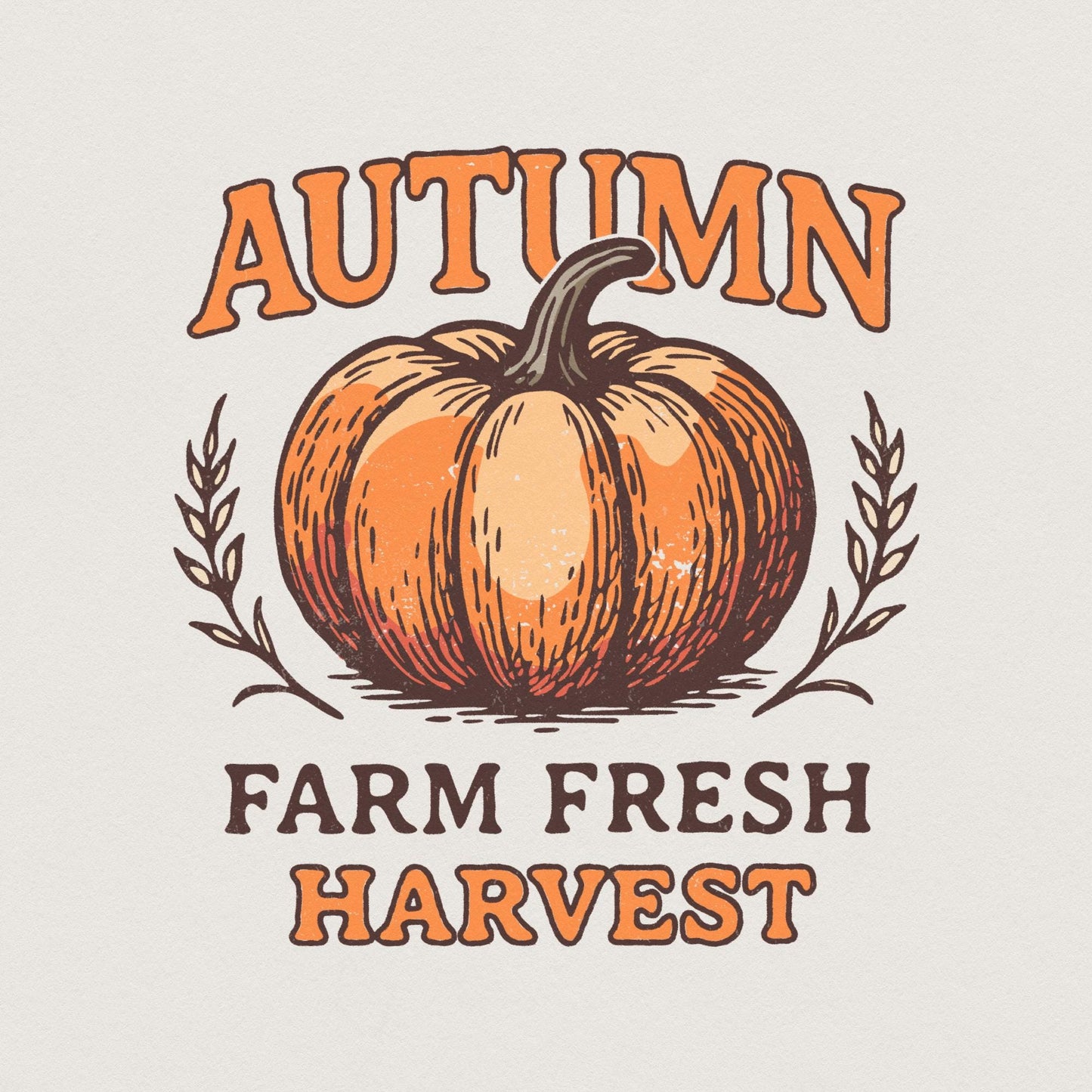 Autumn Farm Fresh Harvest PNG, Pumpkin Digital Download - 300 DPI Design