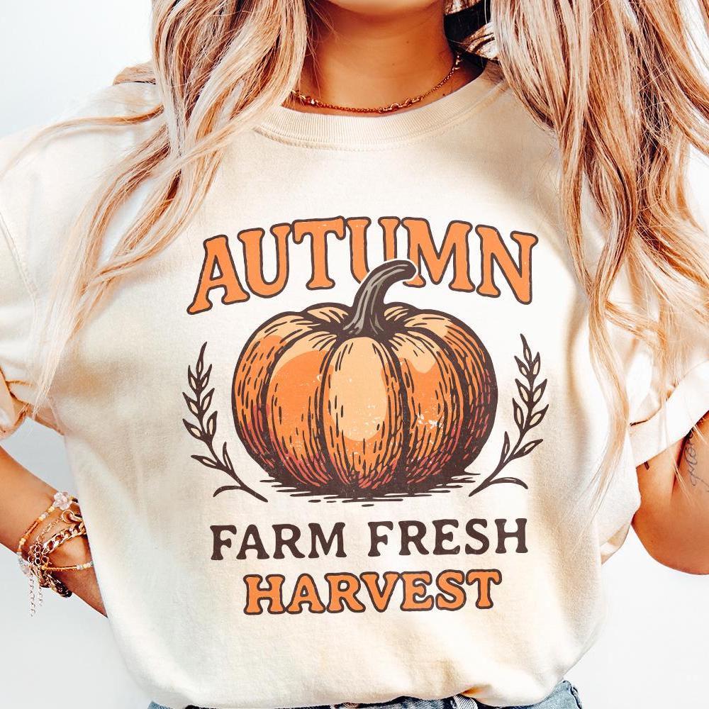 Autumn Farm Fresh Harvest PNG, Pumpkin Digital Download - 300 DPI Design