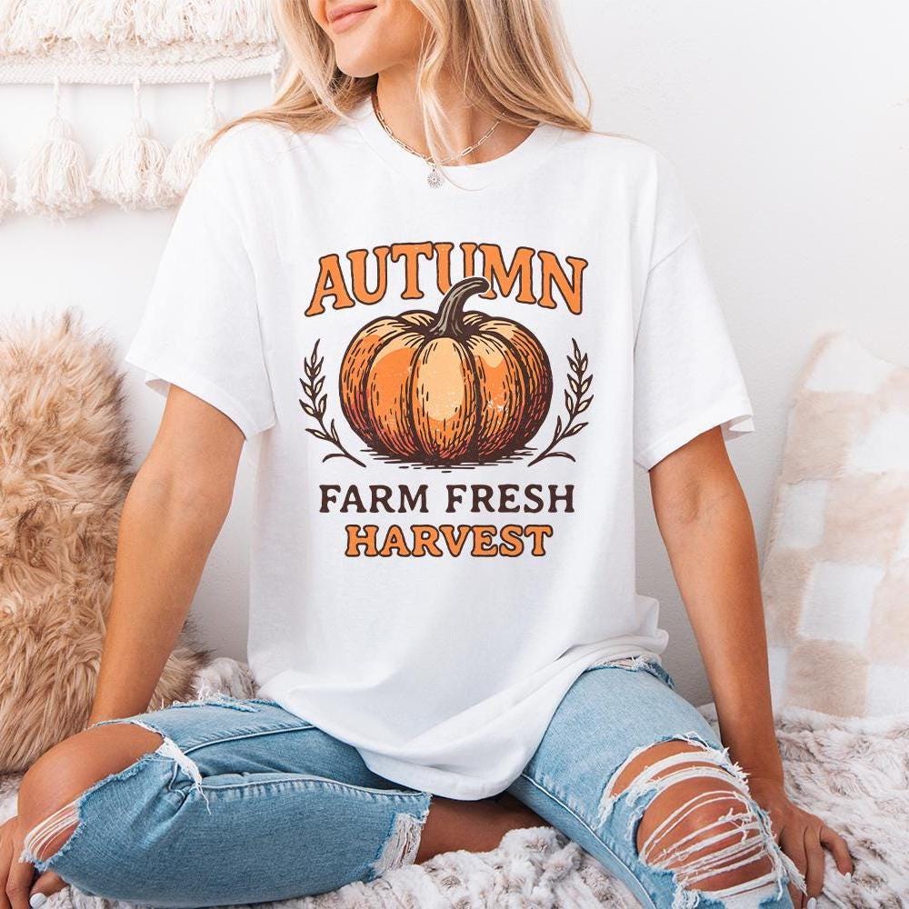 Autumn Farm Fresh Harvest PNG, Pumpkin Digital Download - 300 DPI Design