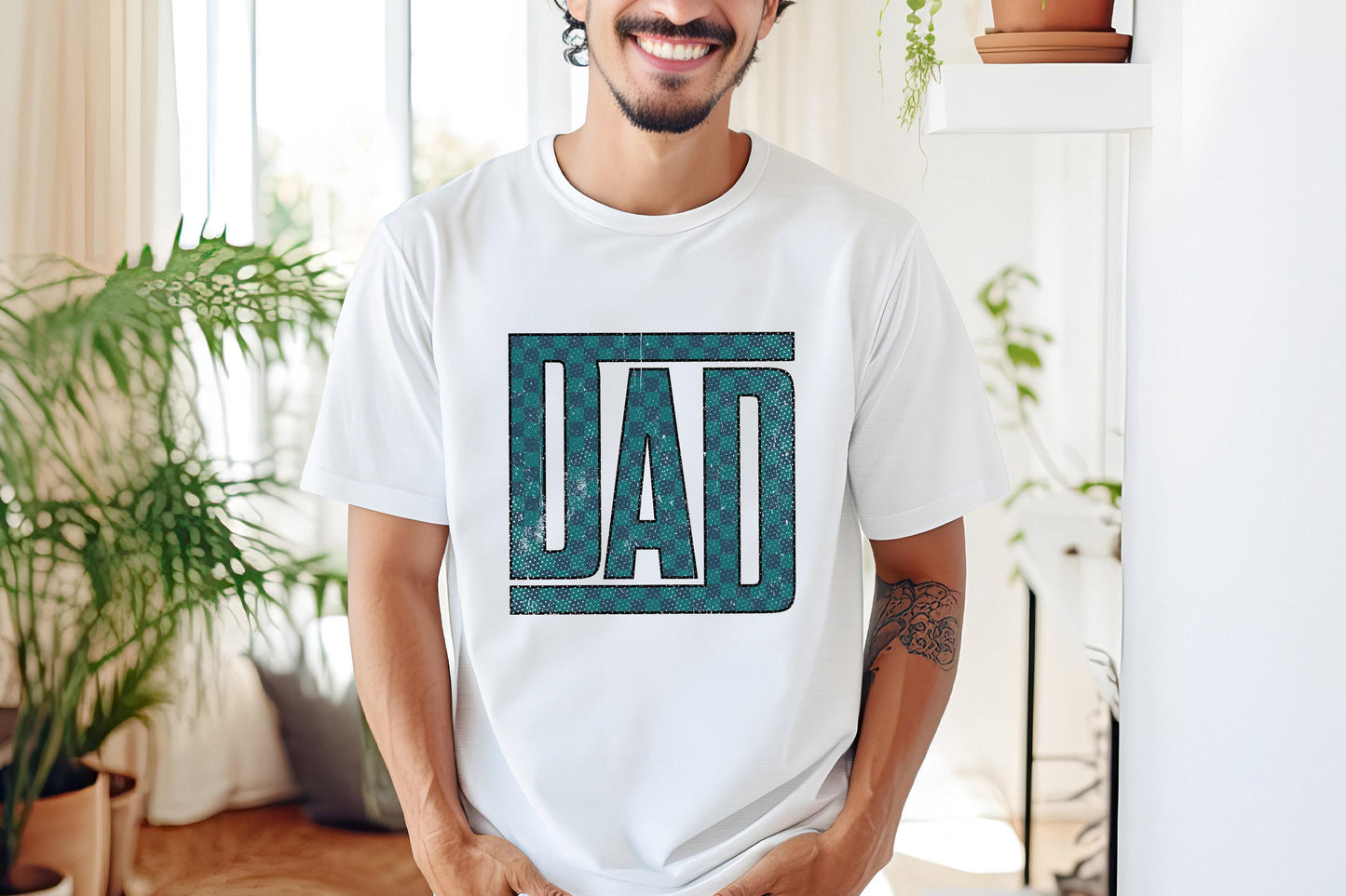 Checkered Dad PNG, Retro Father's Day Design - 300 DPI Design for T-Shirt