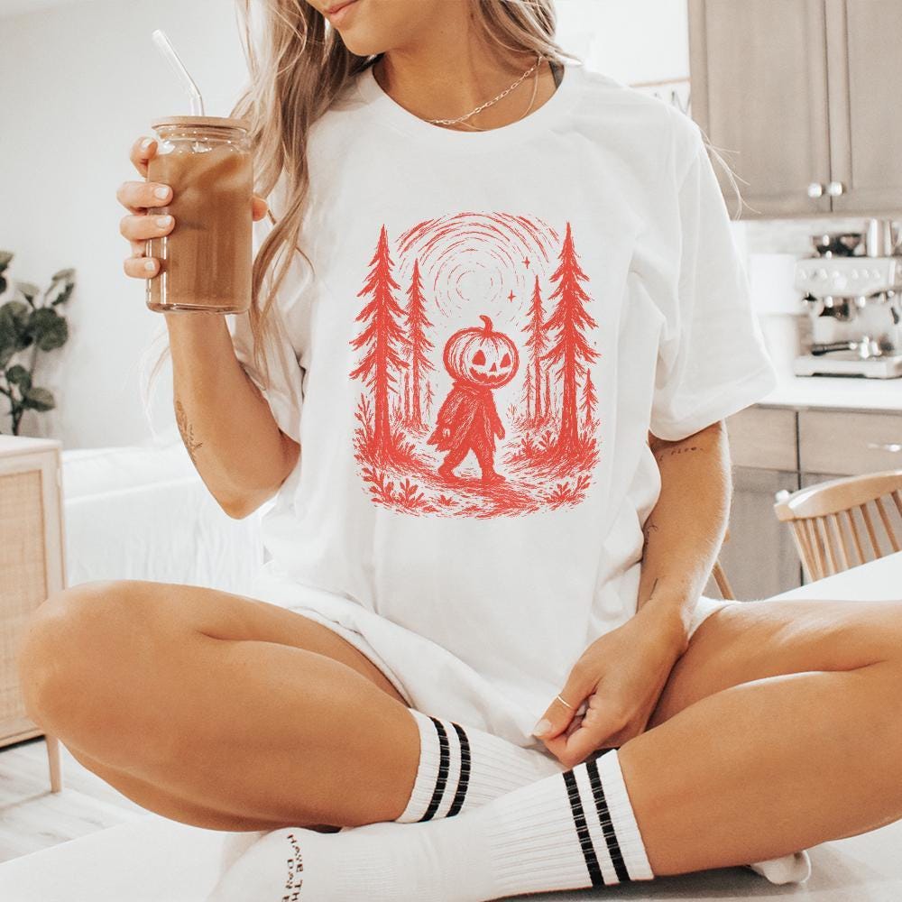 Pumpkin Head PNG, Halloween Digital Art - 300 DPI Design for T-Shirt