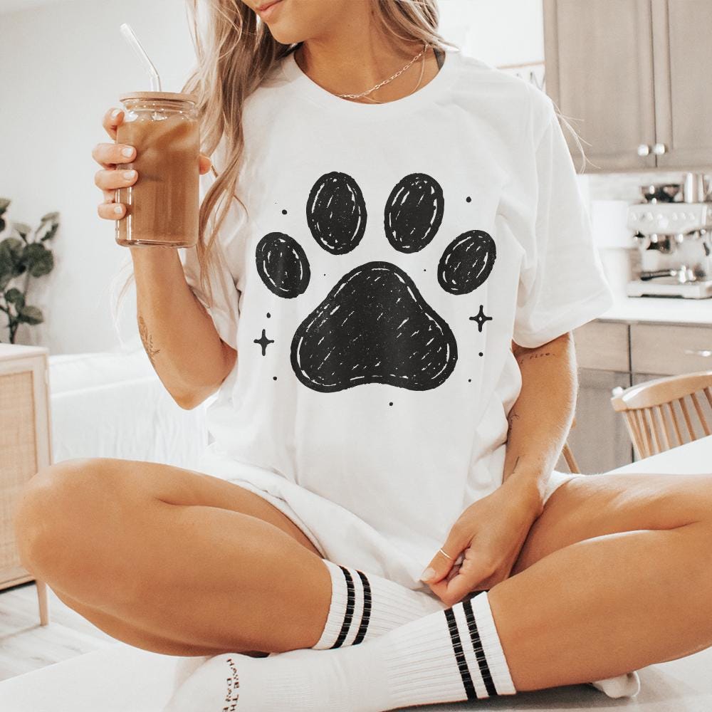 Paw Print PNG, Pet Lover Digital Download - 300 DPI Design for T-Shirt