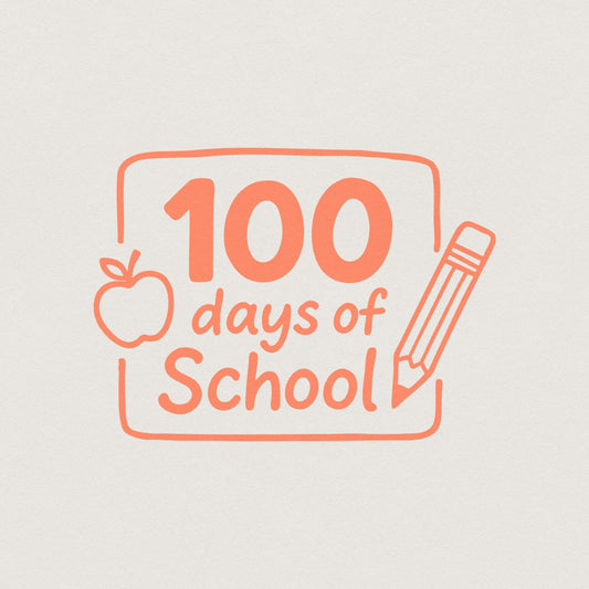 100 Days Of School PNG, Cute Apple And Pencil Digital Download - 300 DPI