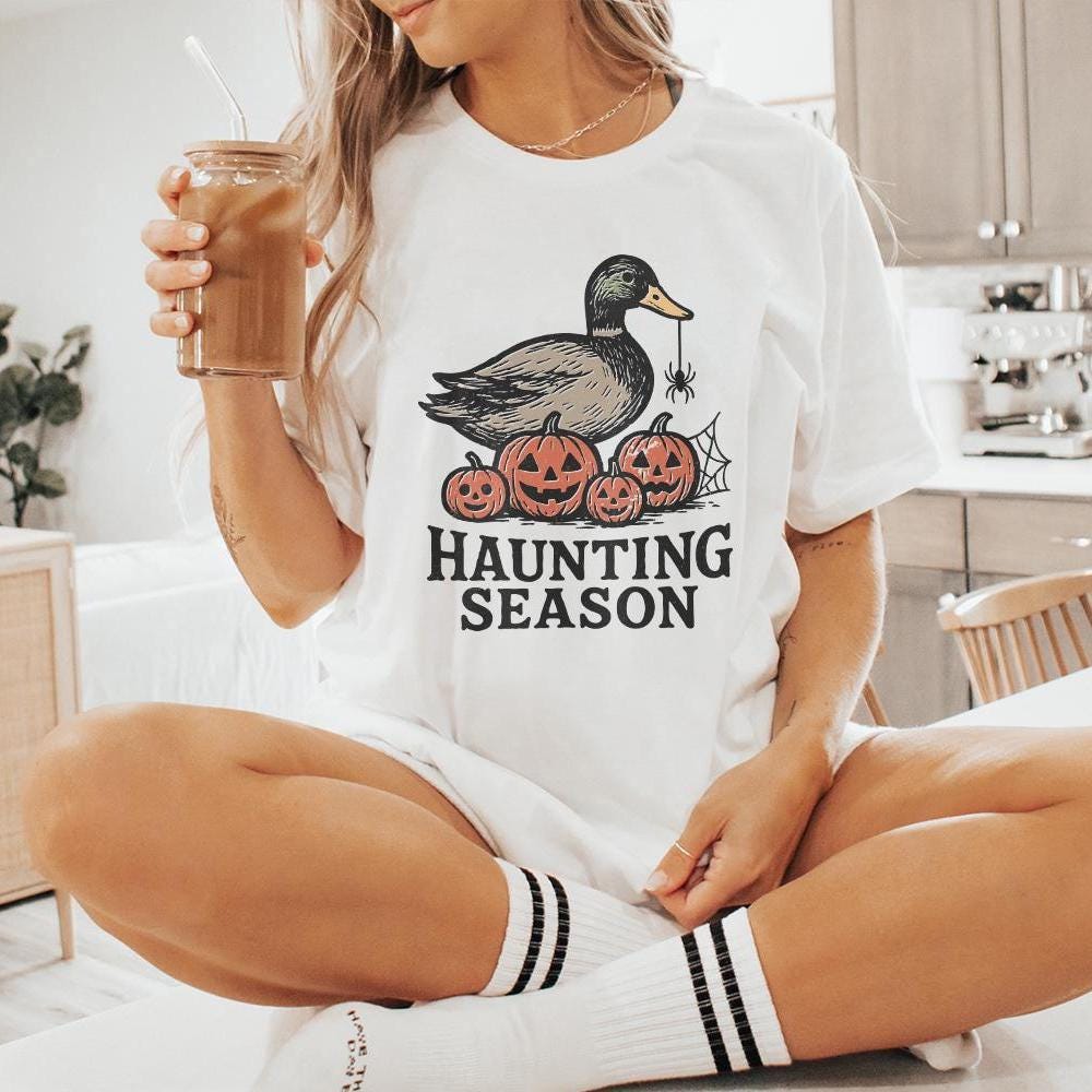 Haunting Season PNG, Duck Halloween Shirt - 300 DPI Design for T-Shirt