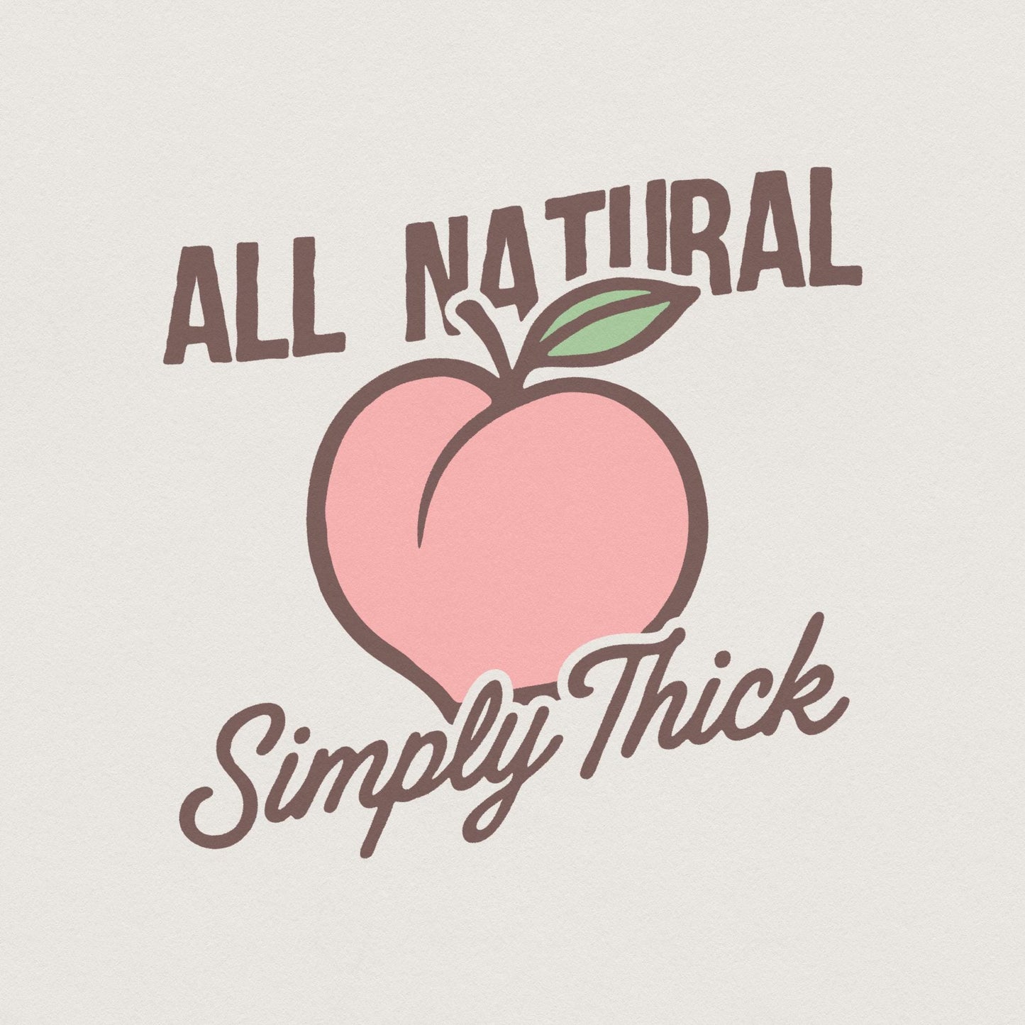 All Natural Simply Thick PNG, Peach Illustration Digital Download - 300