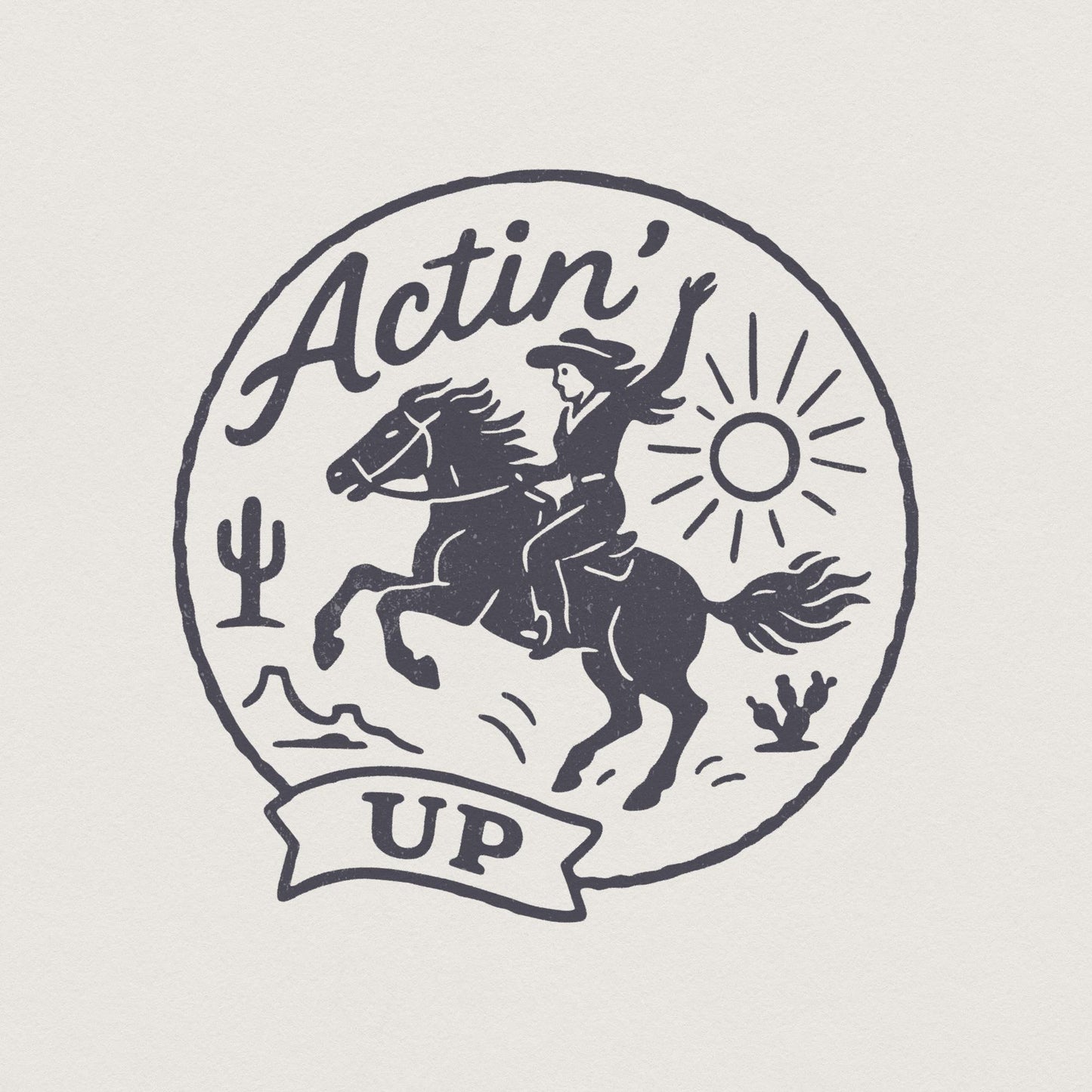 Actin' Up PNG, Cowgirl Horse Western Shirt - 300 DPI Design for T-Shirt
