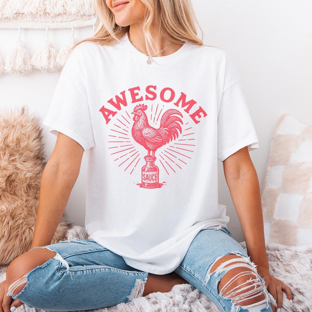 Awesome Sauce PNG, Retro Rooster Shirt - 300 DPI Design for T-Shirt