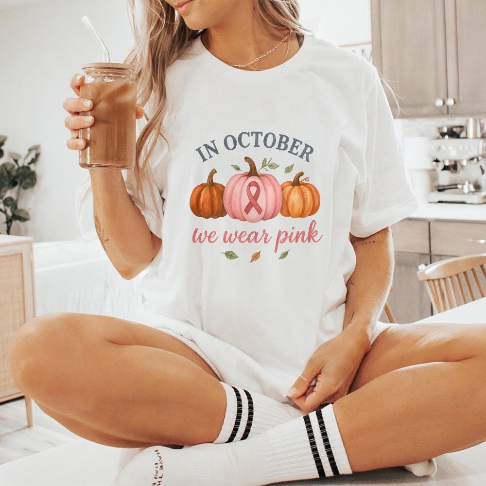 In October We Wear Pink PNG, Breast Cancer Awareness PNG - 300 DPI Design