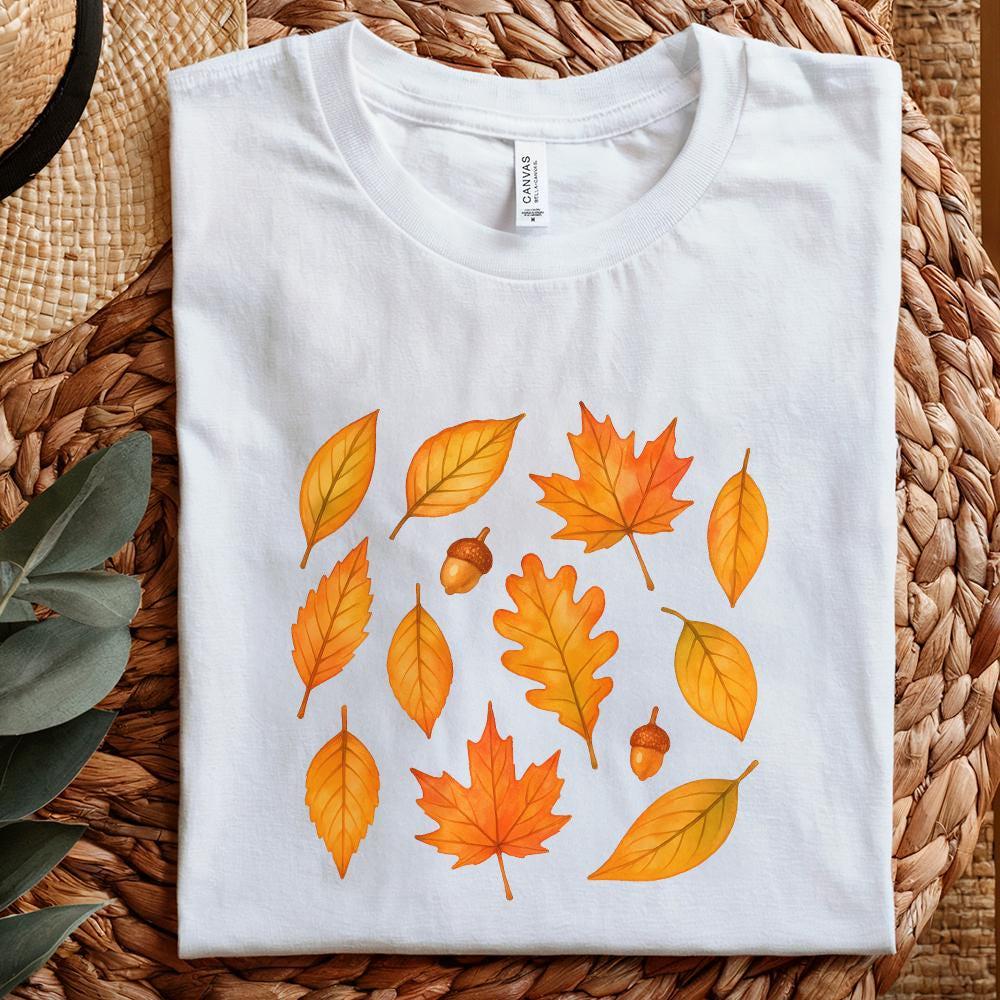 Autumn Leaves Watercolor PNG, Fall Leaf Clipart - 300 DPI Design for