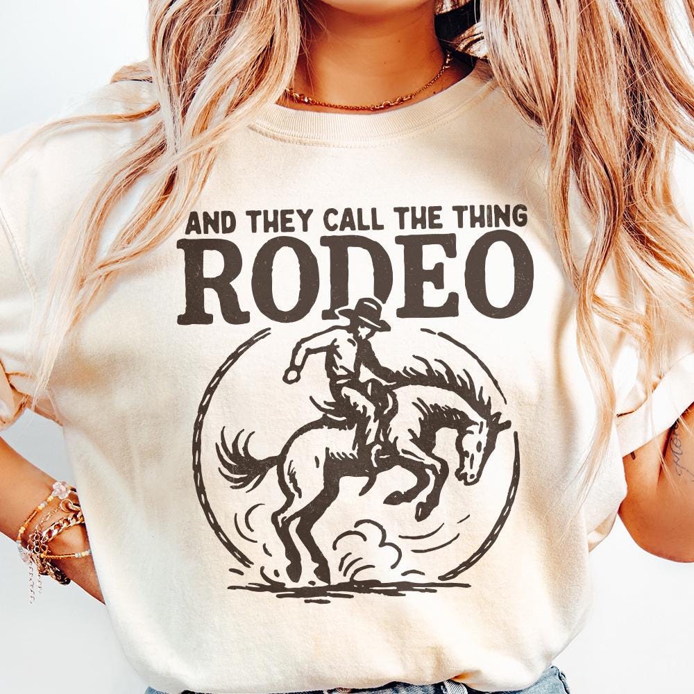 And They Call The Thing Rodeo PNG, Western Cowboy Riding Horse - 300 DPI