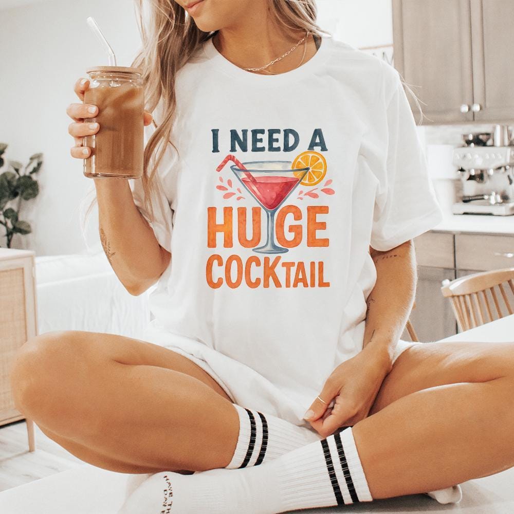 Huge Cocktail PNG, Funny Drinking Humor Clipart - 300 DPI Design for