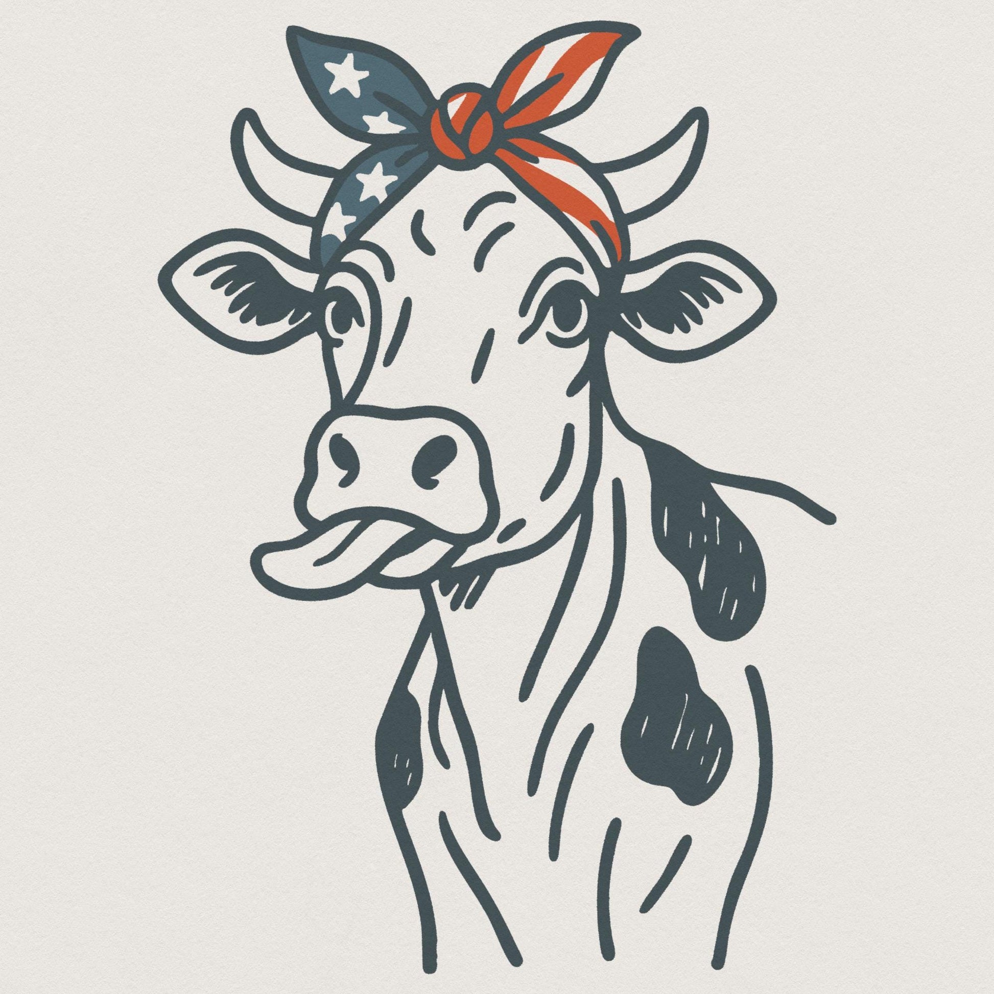 4th of July Highland Cow PNG, Patriotic Shirt Design - 300 DPI Design for