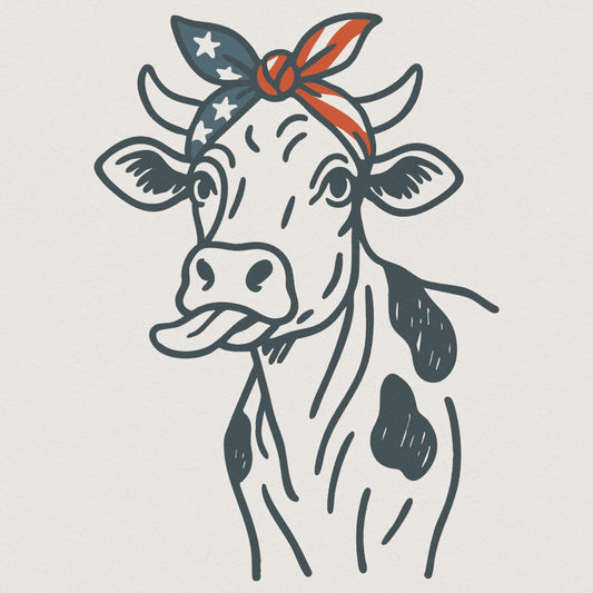 4th of July Highland Cow PNG, Patriotic Shirt Design - 300 DPI Design for