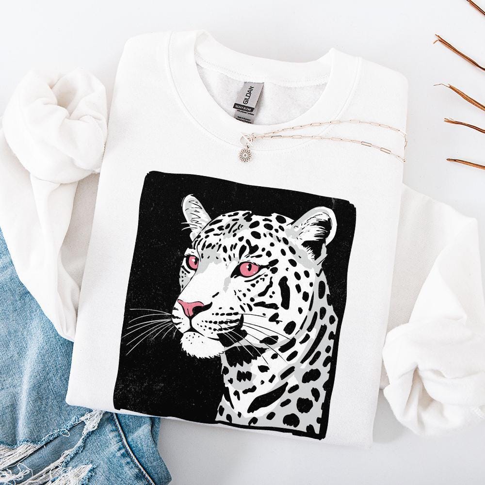 Artistic Leopard PNG, Leopard with Pink Eyes Clipart - 300 DPI Design for