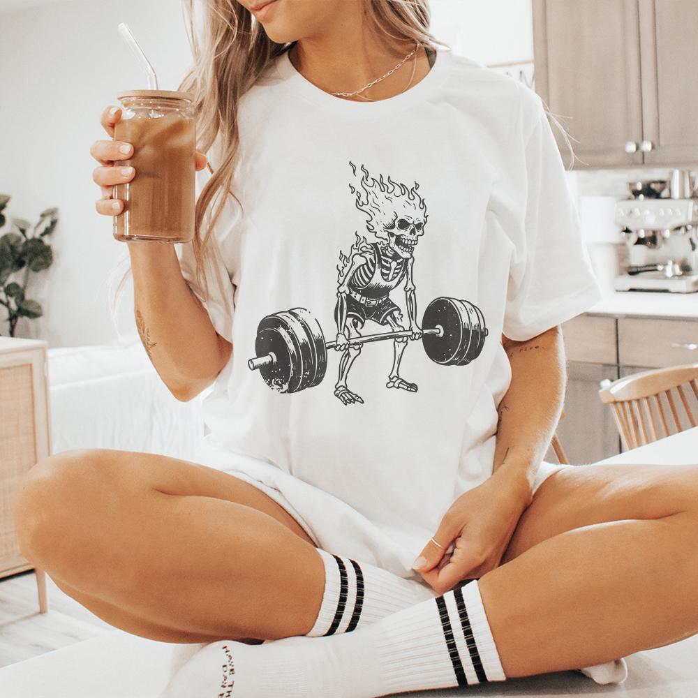 Skeleton Deadlift png, Gym Workout PNG - 300 DPI Design for T-Shirt