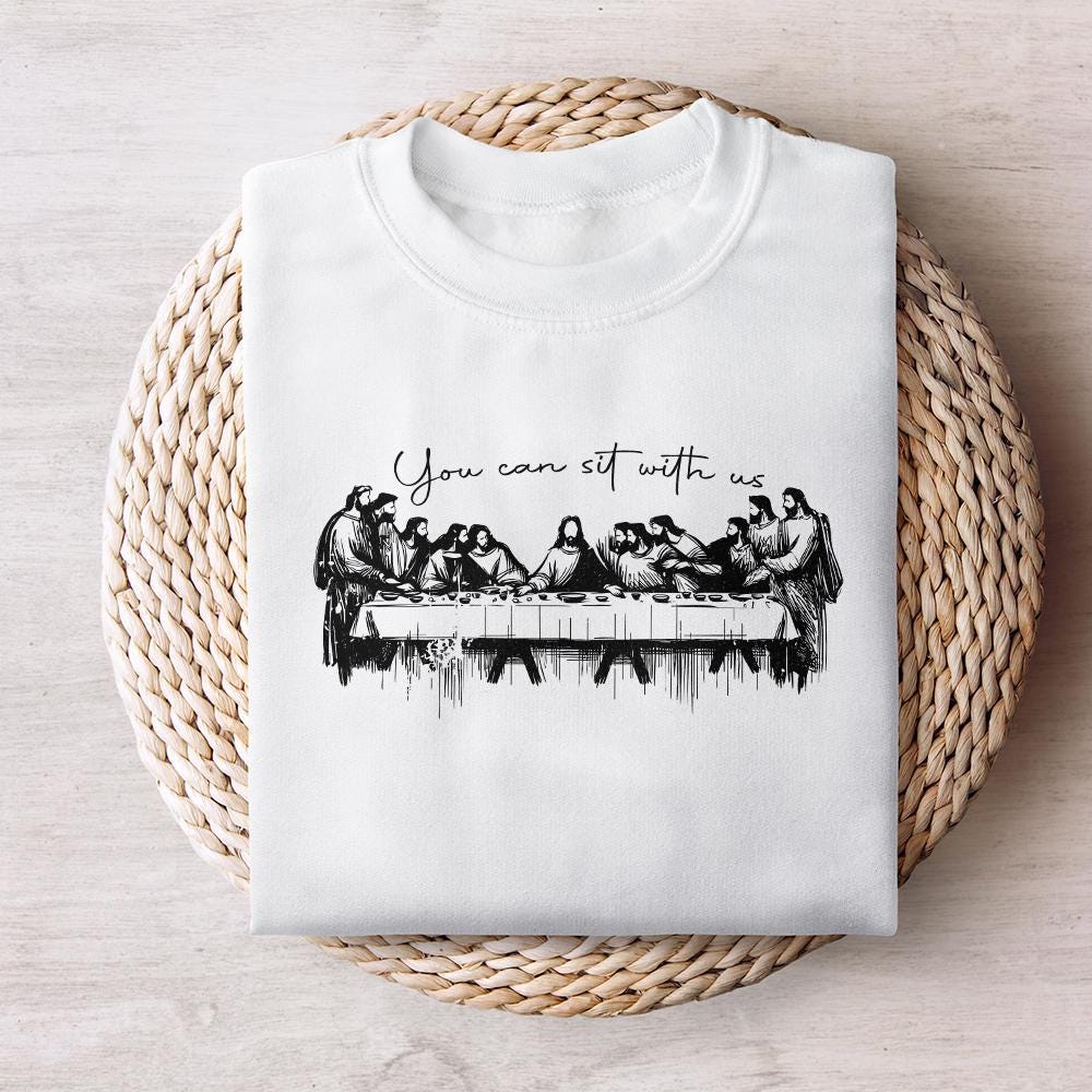 You Can Sit With Us Christian png, Jesus Line Art - 300 DPI Design for