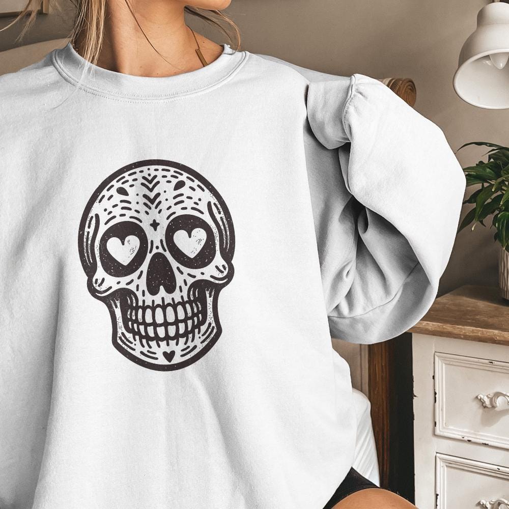 Valentine Skull PNG, Gothic Valentine Design - 300 DPI Design for T-Shirt