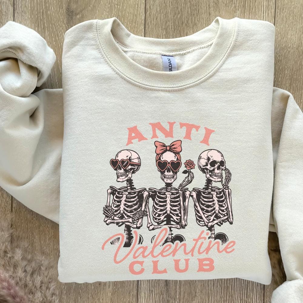 Anti Valentine Club PNG, Funny Valentine's Day PNG - 300 DPI Design for