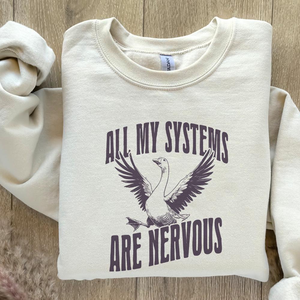 All Of My Systems Are Nervous PNG, Funny Anxiety Humor - 300 DPI Design