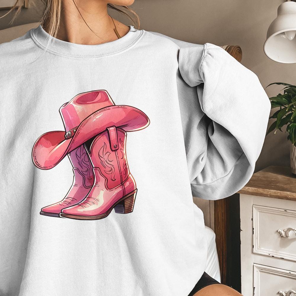 Coquette Cowgirl PNG, Western Valentine Sublimation - 300 DPI Design for