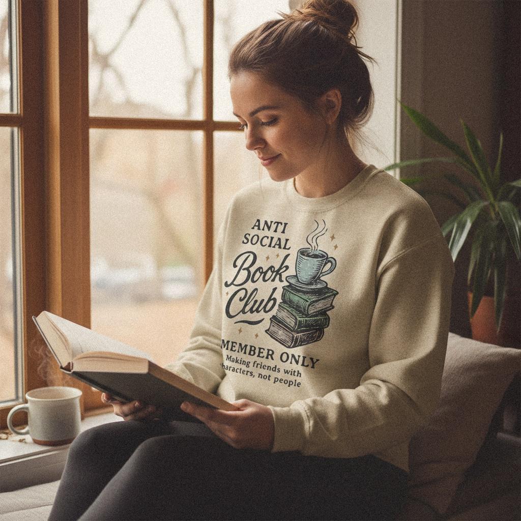Anti Social Book Club PNG, Member Only Digital Download - 300 DPI Design