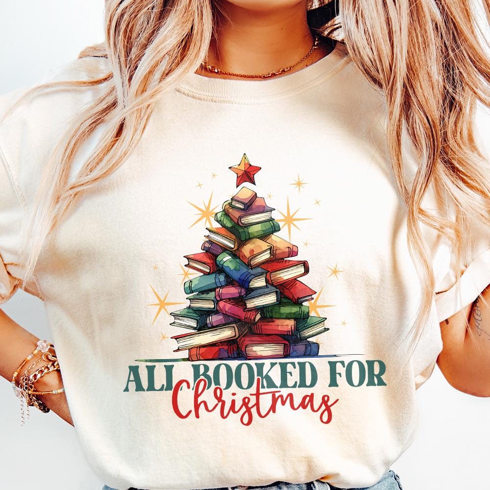 All Booked for Christmas Png, Christmas Books Png - 300 DPI Design for
