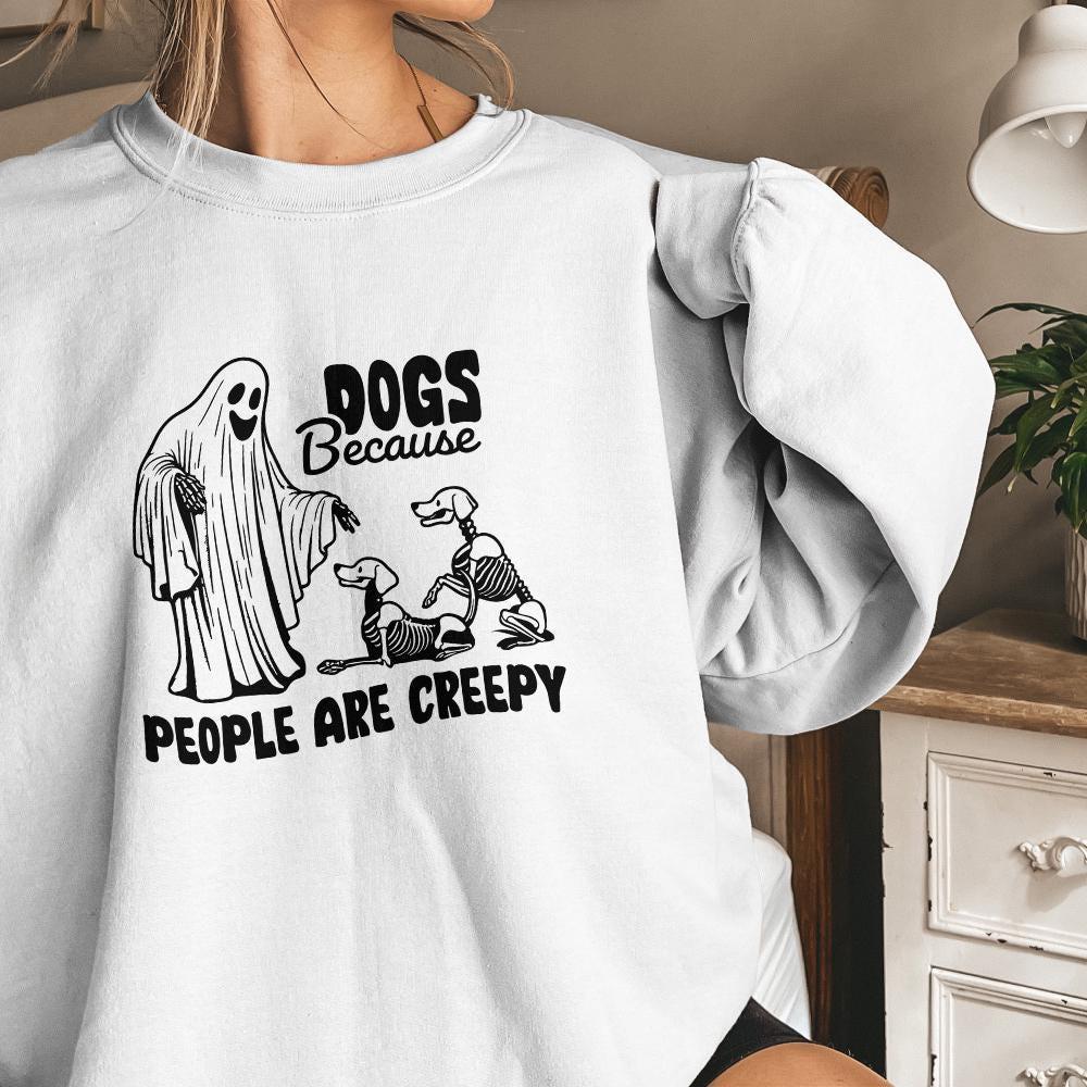 Dogs Because People Are Creepy PNG, Retro Halloween - 300 DPI Design for