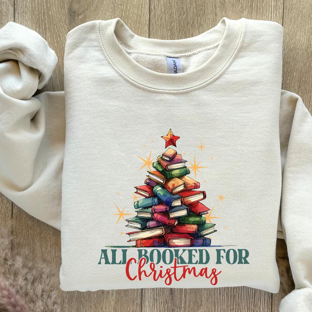All Booked for Christmas Png, Christmas Books Png - 300 DPI Design for