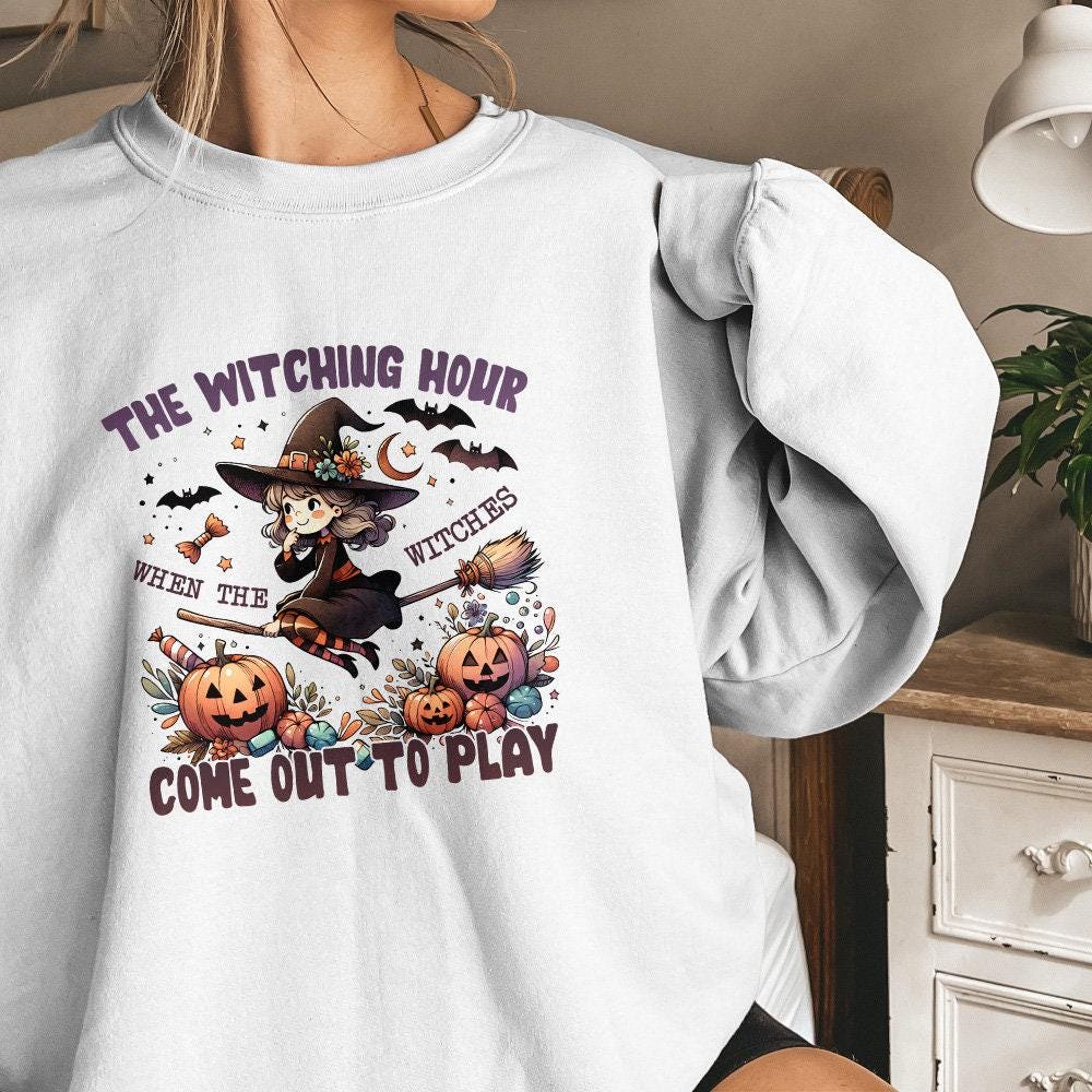 The Witch Hour, Retro Halloween Png - 300 DPI Design for T-Shirt