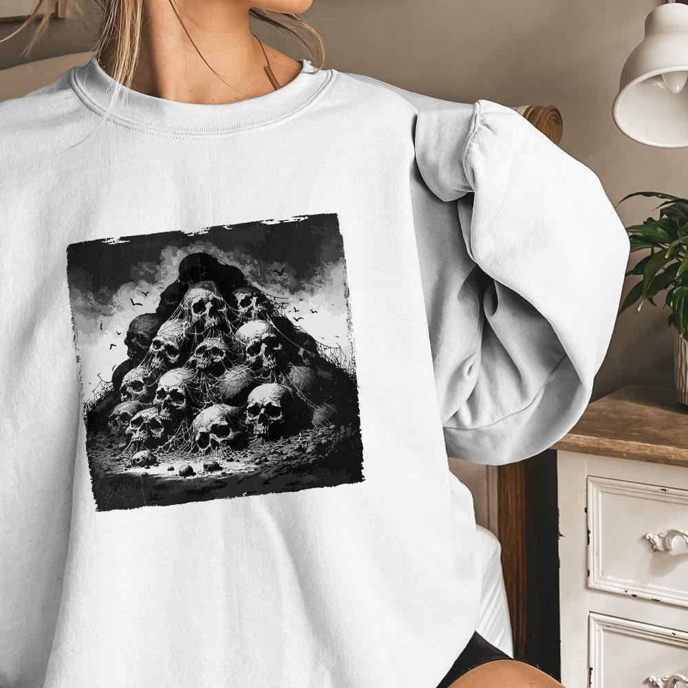 Gothic Skull Mountain PNG, Dark Aesthetic Digital Art - 300 DPI Design