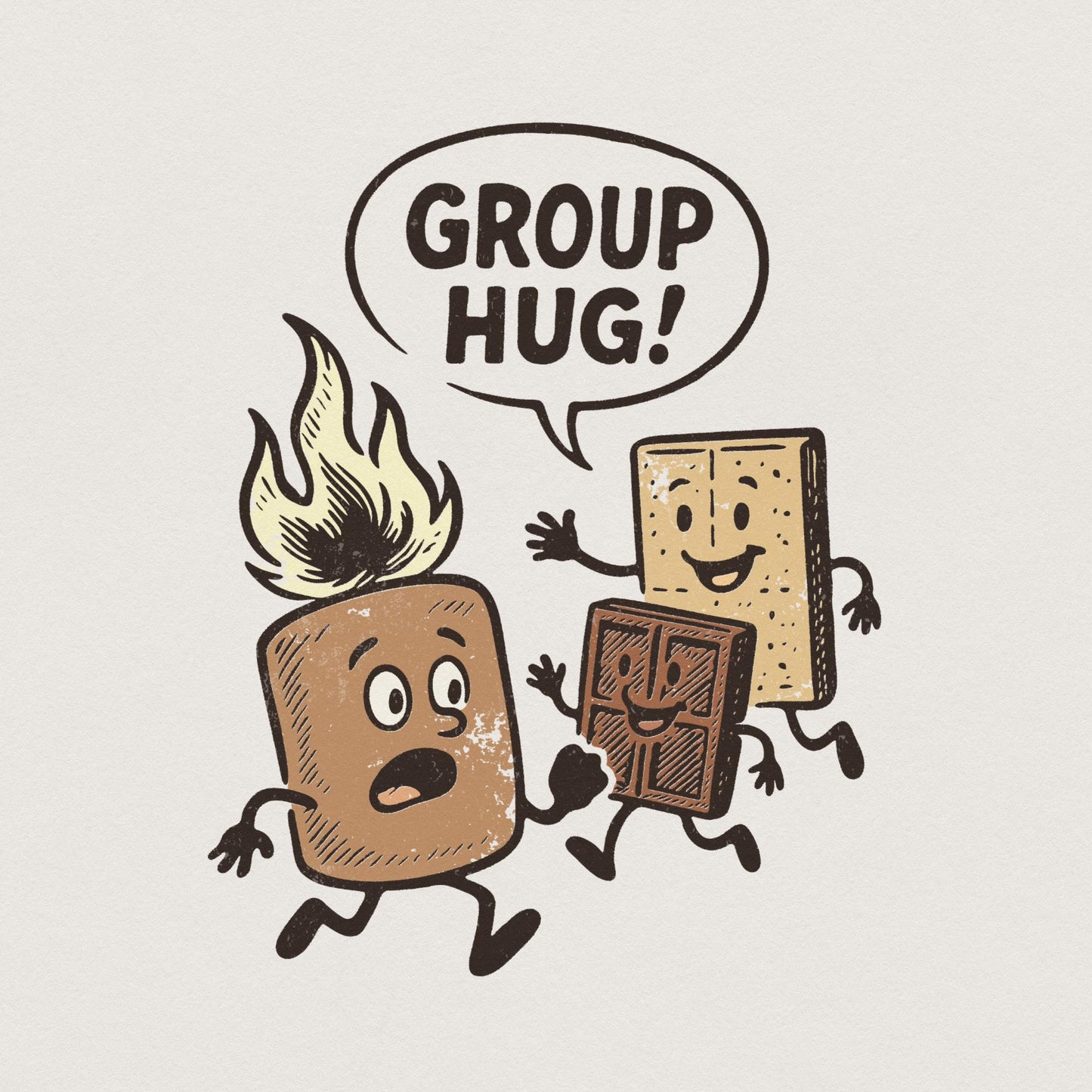 Group Hug PNG, Funny S'mores Shirt - 300 DPI Design for T-Shirt