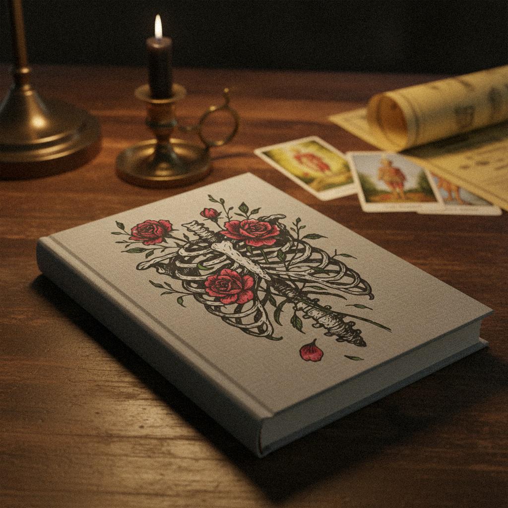 Skeleton Ribcage Rose PNG, Floral Anatomy Digital Download - 300 DPI