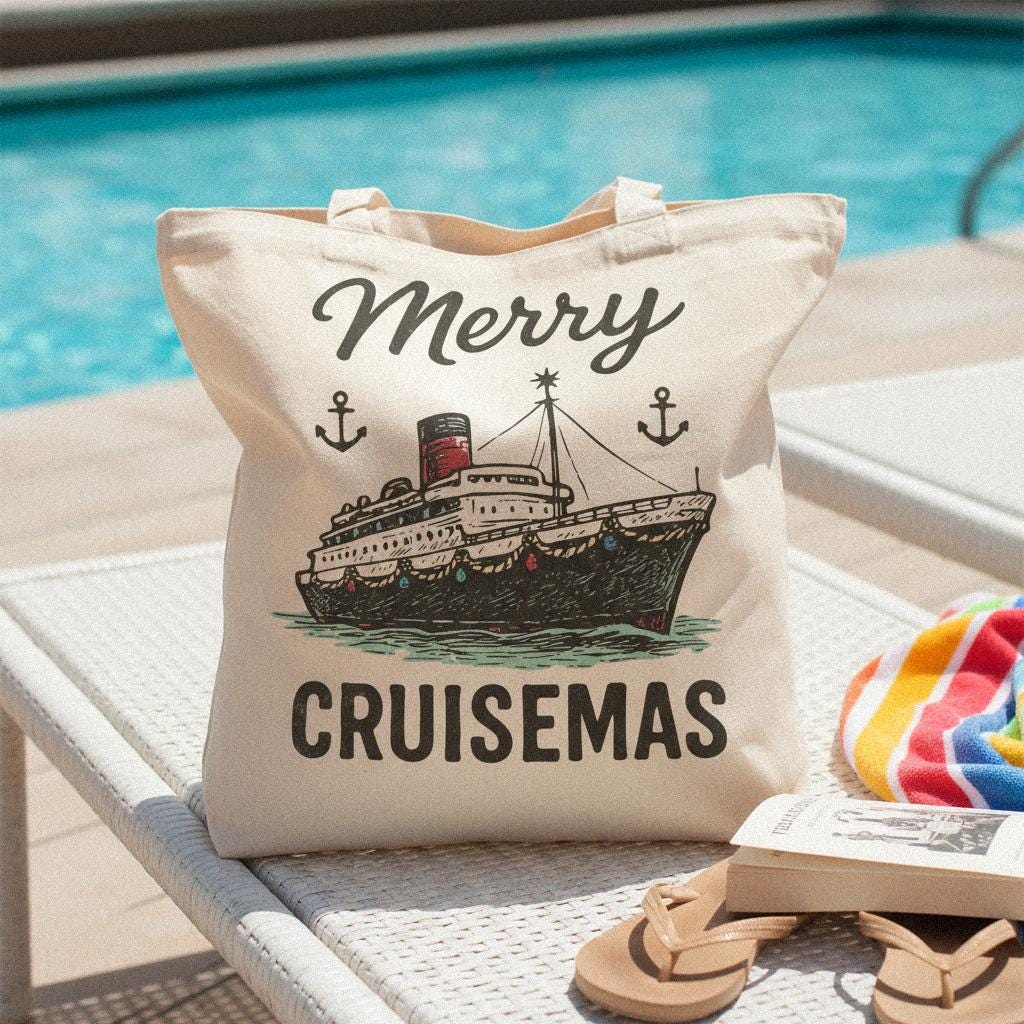 Merry Cruisemas PNG, Cruise Ship Christmas Design - 300 DPI Design for