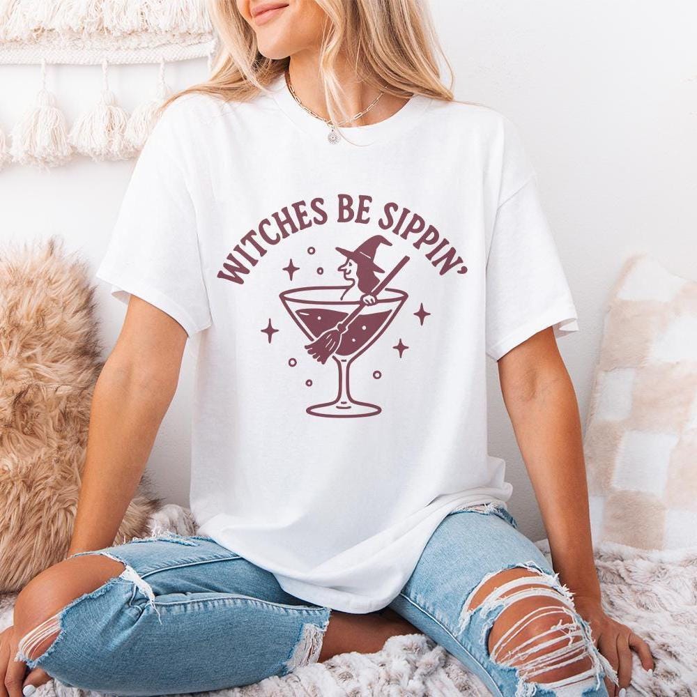 Witches Be Sippin' PNG, Funny Halloween Witch PNG - 300 DPI Design for