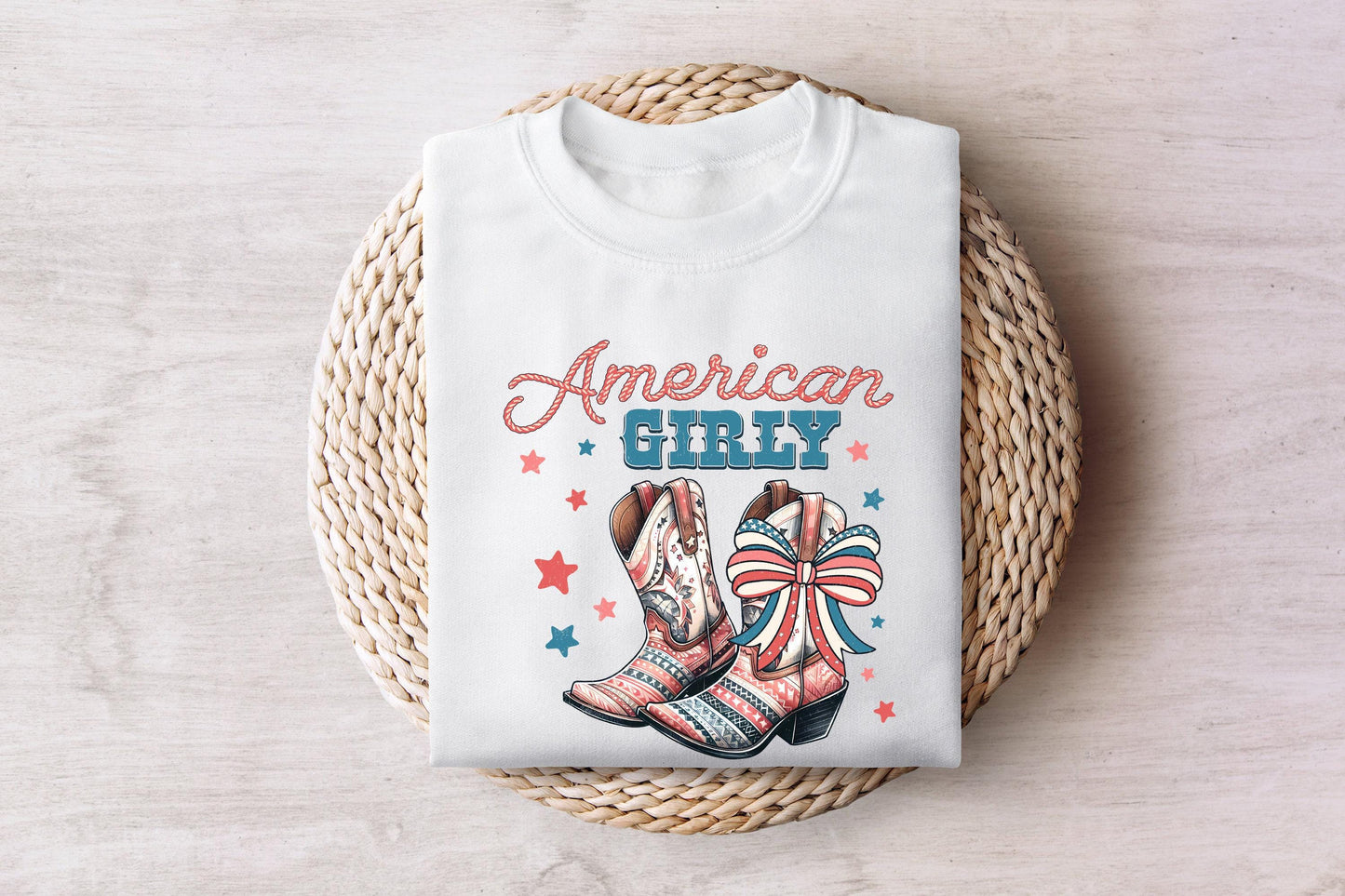 American Girly PNG, 4th of July Coquette - 300 DPI Design for T-Shirt