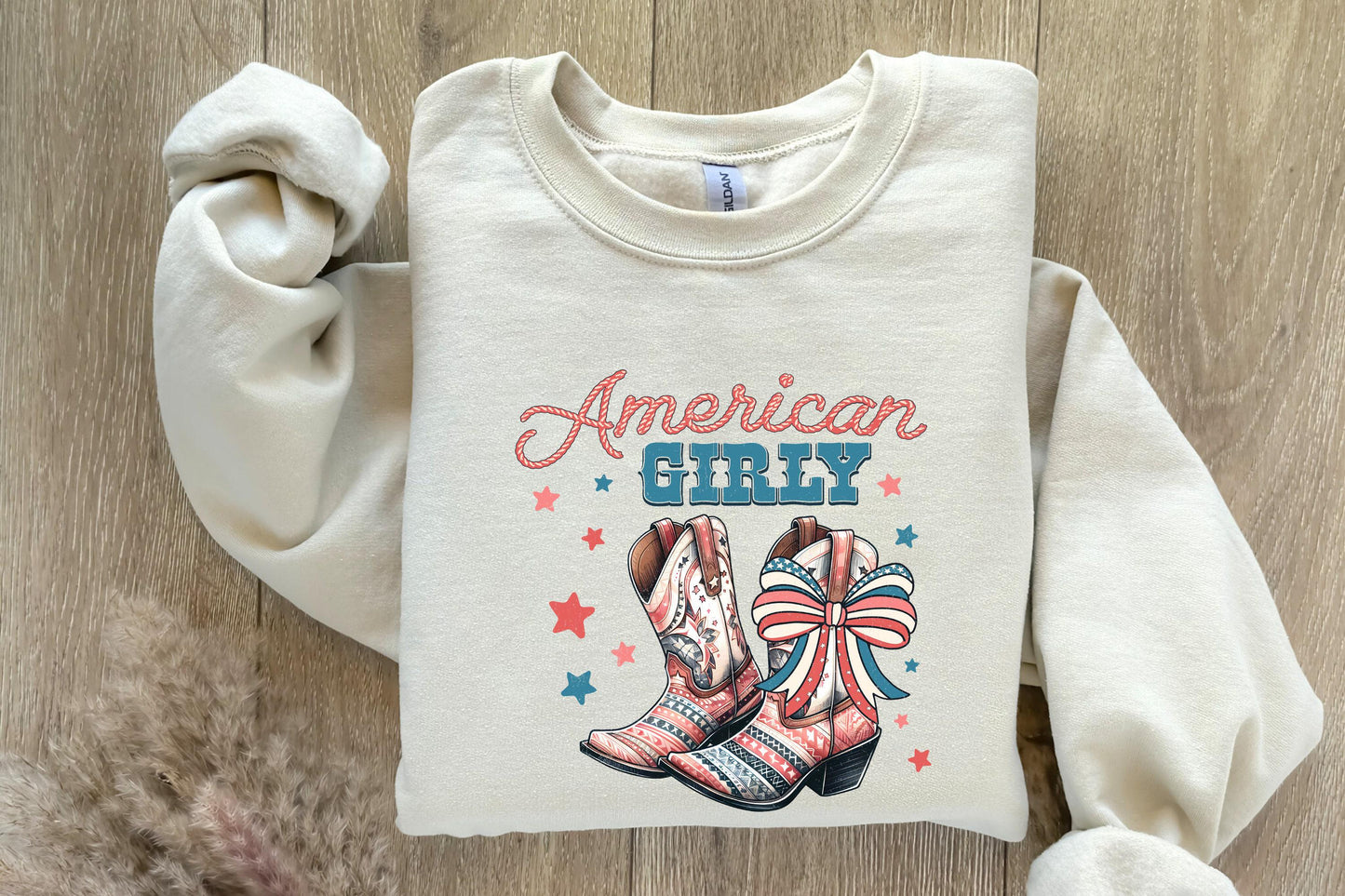 American Girly PNG, 4th of July Coquette - 300 DPI Design for T-Shirt