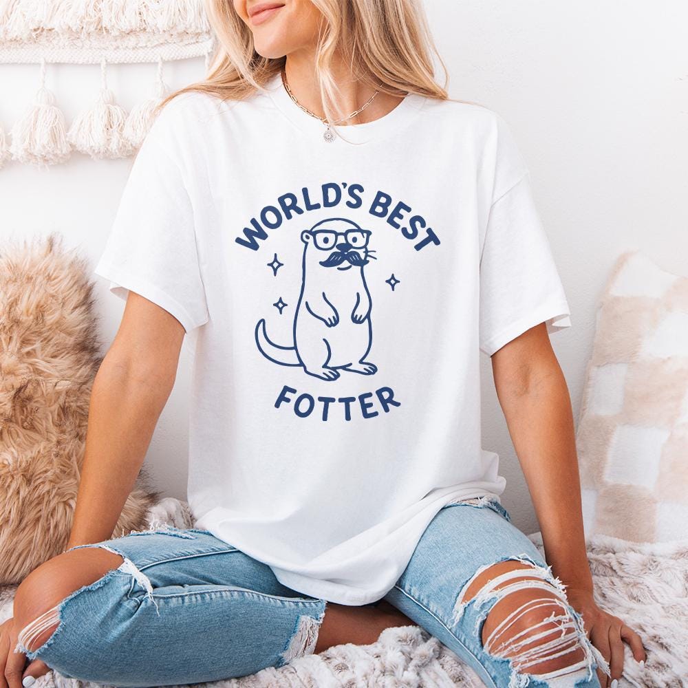 World’s Best Fotter PNG, Funny Otter Dad Shirt - 300 DPI Design for T-Shirt