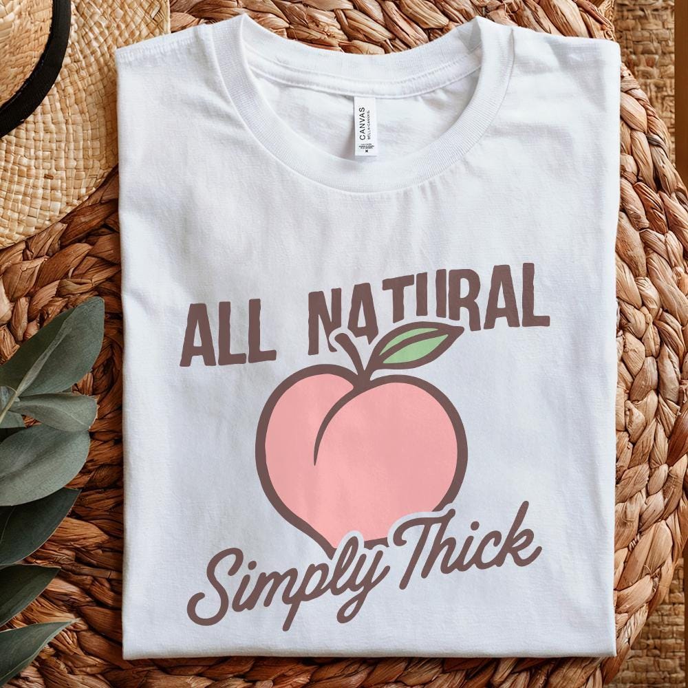 All Natural Simply Thick PNG, Peach Illustration Digital Download - 300