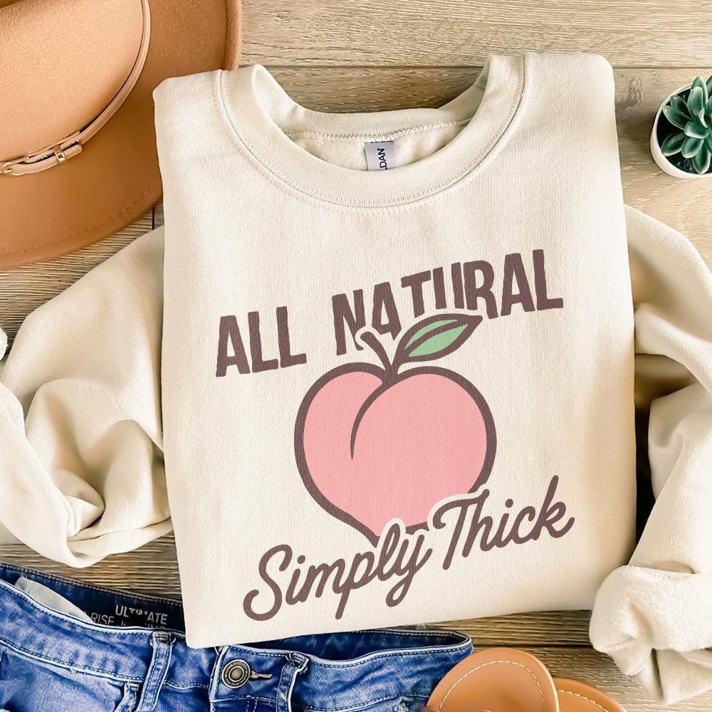 All Natural Simply Thick PNG, Peach Illustration Digital Download - 300