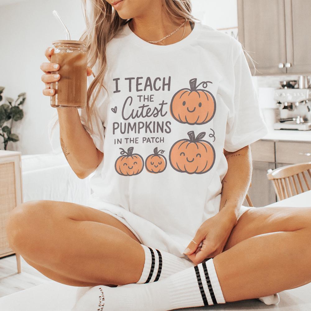 I Teach The Cutest Pumpkins In The Patch PNG | Teacher Fall Shirt PNG,