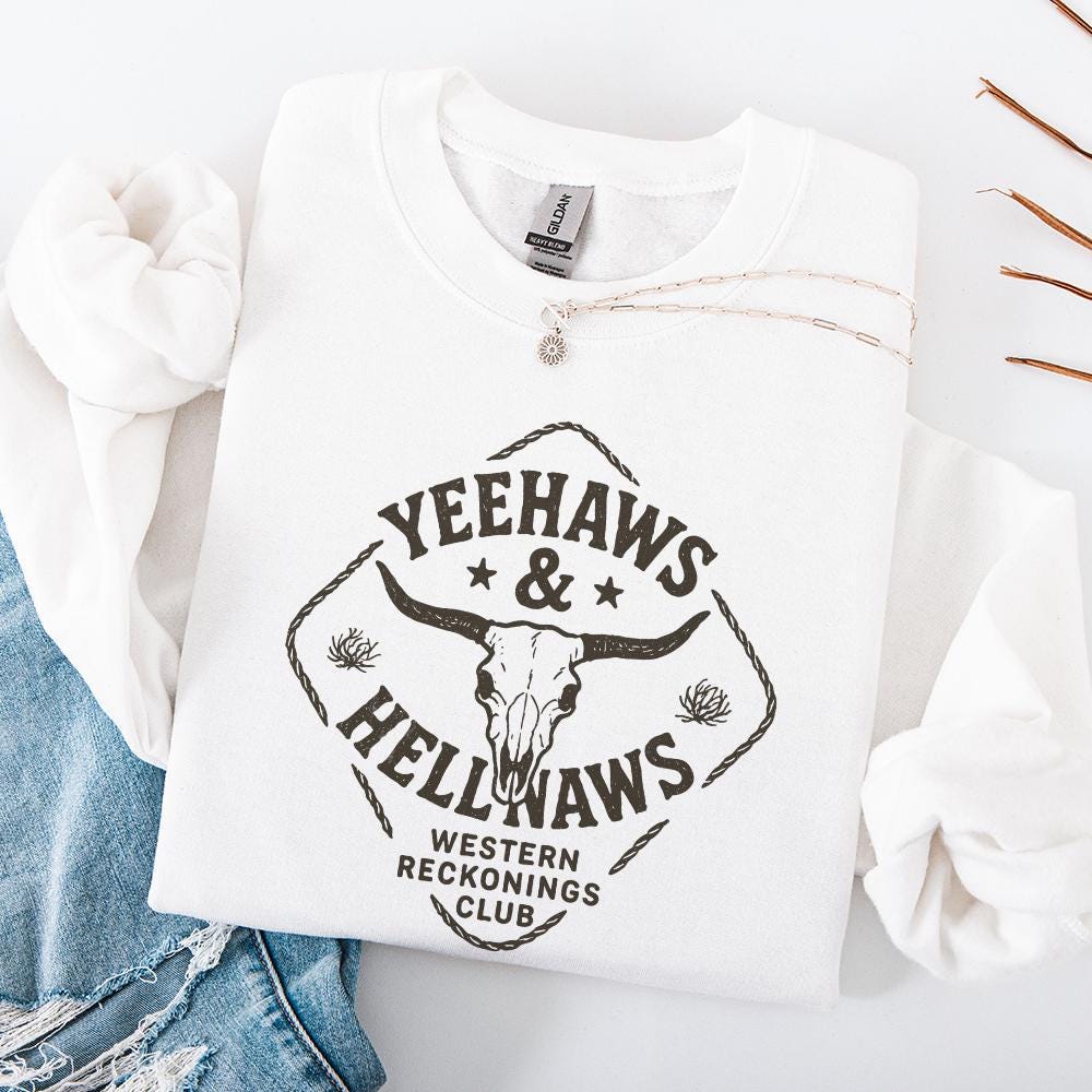 Yeehaws & Hell Naws PNG, Western Reckonings Club - 300 DPI Design for