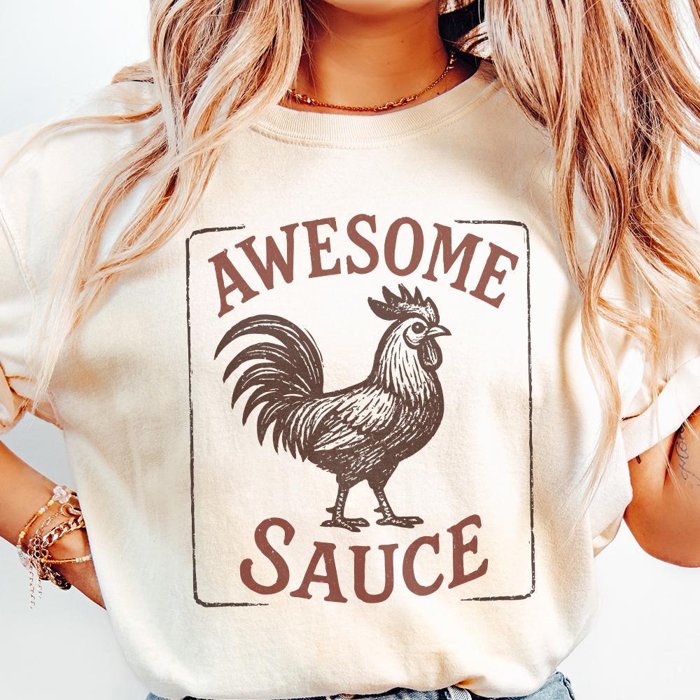Awesome Sauce Rooster PNG, Funny Farm Animal PNG - 300 DPI Design for