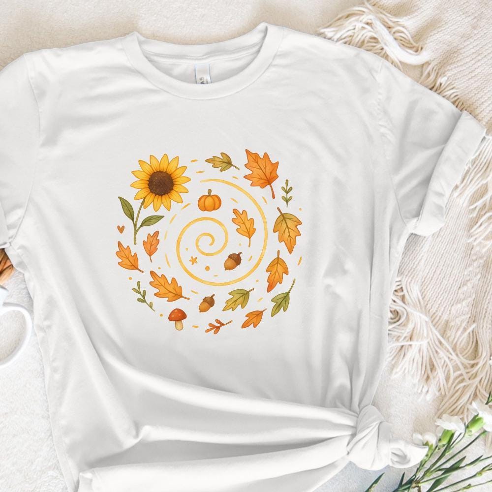 Autumn Leaves Pumpkin Sunflower PNG, Cute Fall Acorn Mushroom Clipart -