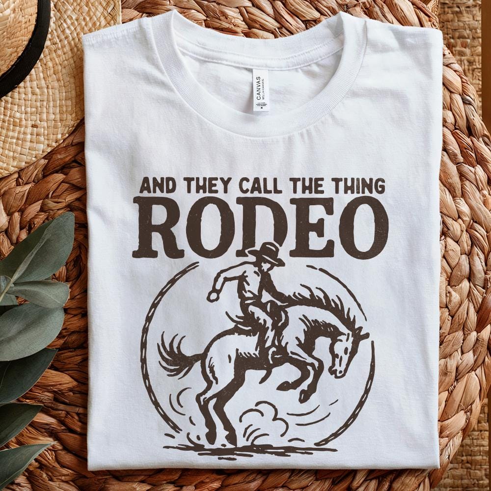 And They Call The Thing Rodeo PNG, Western Cowboy Riding Horse - 300 DPI