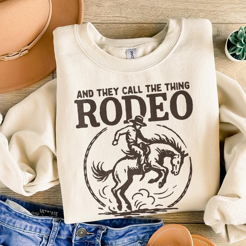 And They Call The Thing Rodeo PNG, Western Cowboy Riding Horse - 300 DPI